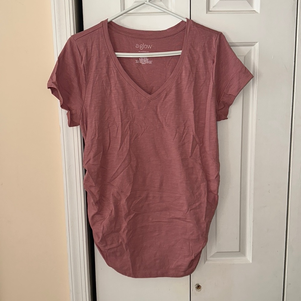 A:glow maternity women’s pink short sleeve top